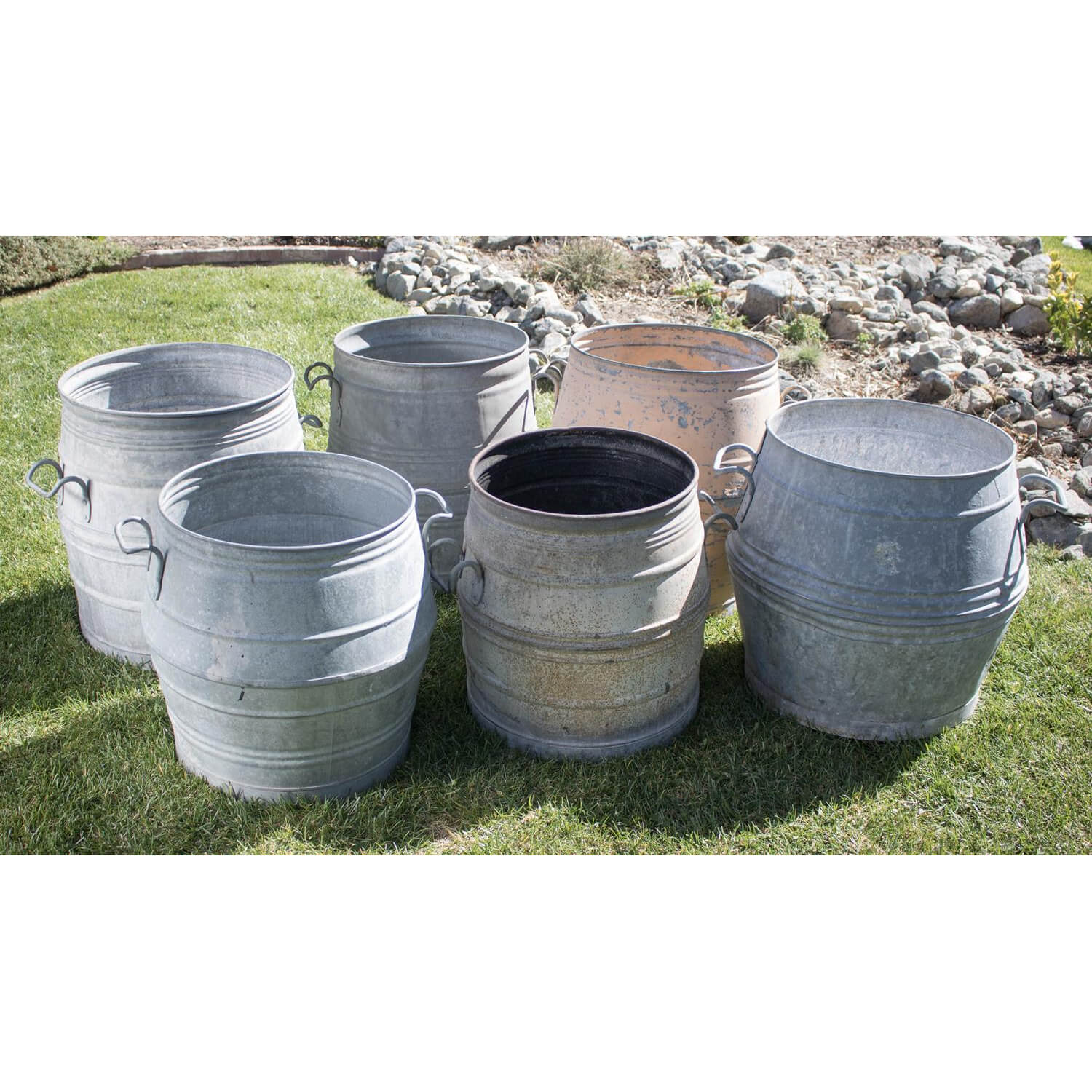 Vineyard Metal Barrel Tub with Handles for Rent Town Country